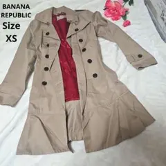 【人気⭐BANANA REPUBLIC】茶　赤裏地　トレンチコート　サイズXSのサムネイル