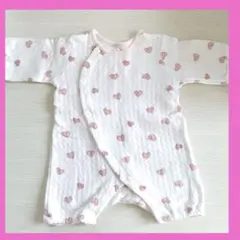 長袖カバーオール　女の子　60サイズ　ハート柄　赤ちゃん本舗　退院着　お宮参り