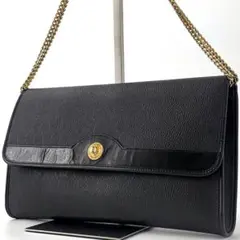 希少✨️人気✨　ディオール ハニカム　チェーン　 ショルダーバッグ　金具ロゴ　黒