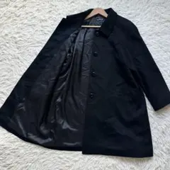 美品✨サヤーヌ【カシミヤ100%】ロングコートAライン　黒　ブラック　ラグラン袖