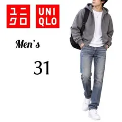 31インチ UJユニクロ レギュラーフィットストレートデニムパンツ 072761
