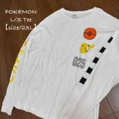 POKEMON★ポケモン★長袖Tシャツ★ロンT★ピカチュウ★ホワイト/白★2XL