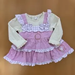 クーラクール フリル重ね着風ハート柄らトップス 80