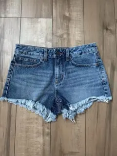 GU デニムショートパンツ フリンジ