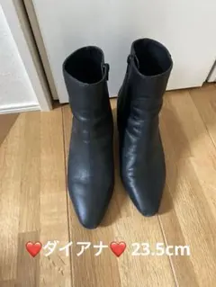 ❤️ダイアナ❤️黒 サイドファスナー トゥブーツ