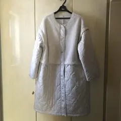 大きめ　キルティング・ボア切り替えコート