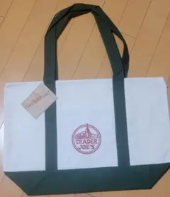 TRADER JOE'S トートバッグ ホワイト/グリーン
