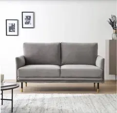 【LOWYA】 ◻︎▪️大人気のグレージュカラー▪️◻︎ベロアソファ ◻︎▪️