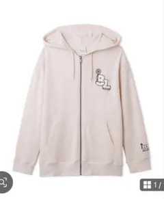 8LOOM ロゴ裏毛ジップパーカー ピンク Lサイズ