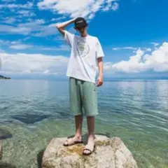 AAPEエーエイプ★ハーフパンツ★オリーブ★裏毛 スウェットのサムネイル