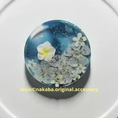 うちわ-21 ハンドメイド レジン ヘアゴム ブローチ ポニーフック