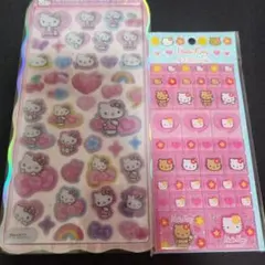 ハローキティ コットンパフィー日焼けキティ タイルシール ヒョウ柄セット