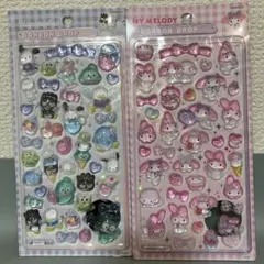 ボンボンドロップシール　2枚　はぴだんぶい　マイメロディー　サンリオ　立体　3D