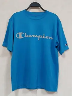 Champion チャンピオン スクリプトロゴ Tシャツ ブルー Oサイズ