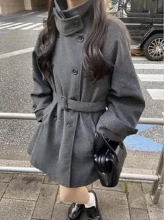 GRL ベルト付きマルチWayフェイクウールコート