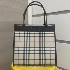 BURBERRY チェック柄 レザーハンドバッグ