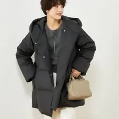 NOLLEY’S ノーリーズ 撥水 ダウン ショール風 フードコート