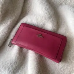 【訳あり】COACH 長財布 ラウンドファスナー ピンク 人気カラー