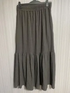 ブラウンティアードロングスカート
