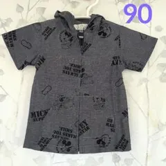 ★90　半袖パーカー　Disney　美品　ミッキー柄