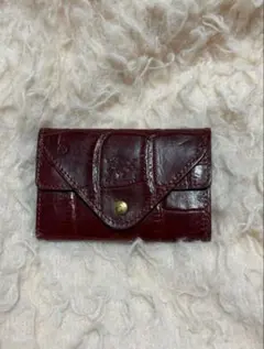 バーガンディ レザー コインケース