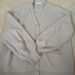 WEGO ベージュ ニットカーディガン Vネック