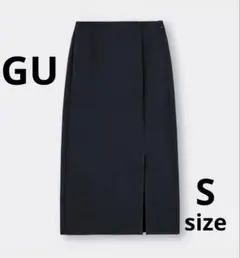 【GU】カットソーナローミディスカート（標準82.0~86.0cm）　ブラック