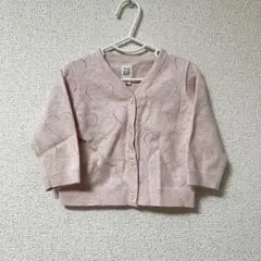 綿100%babyGAP カーディガン　70cm ピンク　長袖　ベビー　ハート柄
