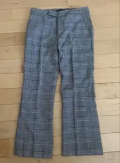 【美品】ZARA WOMAN グレンチェック柄 パンツ センタープレス 36
