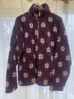 LLBean エルエルビーン　ノルディック　柄　ボア　フリース　ハーフジップ