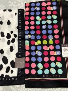 新品未使用品 CELINE ドット柄 ハンカチ2枚