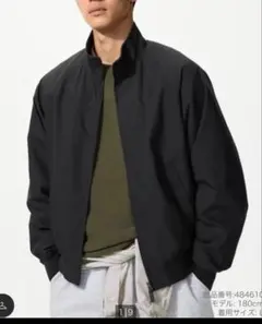新品　ユニクロ　ハリントンジャケット　ブラック　黒　M UNIQLO ブルゾン