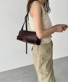 CANAL JEAN El mar　レクタングルレザーショルダーバッグ