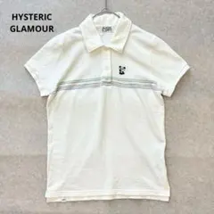 HYSTERIC GLAMOUR パンダ　ポロシャツ　ロゴ　ホワイト　洗えるのサムネイル