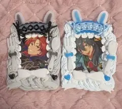ハンドメイド ホイップデコ トレカケース【兎耳】 ホワイト＆ブラック