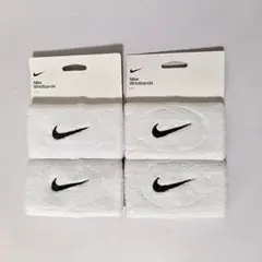 3((NIKE ナイキ スウッシュ ダブルワイド　リストバンド　ホワイト　4個