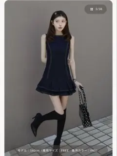 新品未使用 Darich ダーリッチ ダブルプリーツデニムミニワンピース