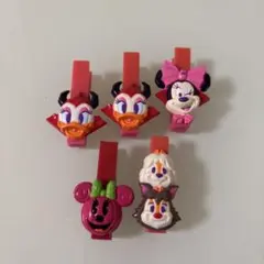東京ディズニーキャラクタークリップ（ハロウィン?）5個セット