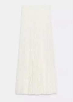 美品 ZARA レースロングスカート ホワイト レイヤード S