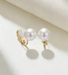 パールイヤリング ゴールド 1cm クリップ式