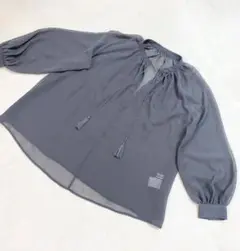美品 アーバンリサーチ シフォンブラウス 透け感 シアー グレー