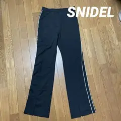 SNIDEL　ダブルライン　カットパンツ　ブラック