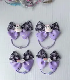 【1541】キッズ リボン ヘアゴム 4点セット