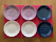 金麦　花やか皿　３種類6枚セット