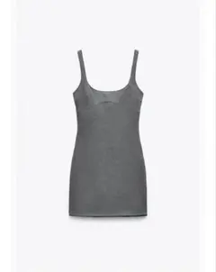 ZARA ノースリーブ ミニワンピース グレー XSのサムネイル
