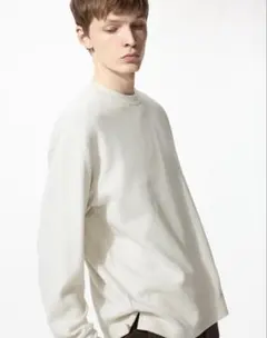 UNIQLO ソフトニットフリースクルーネックt オフホワイト