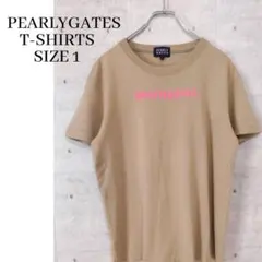 PEARLYGATES Tシャツ ベージュ プリントロゴ サイズ1のサムネイル