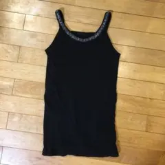 ジーナシス襟ビジュービーズキャミソール黒タンクトップインナーフォーマル