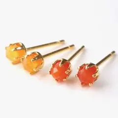 316Lステンレスピアス◆オレンジアゲート