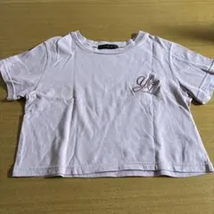 GORGE ロゴ刺繍 クロップド丈 半袖Tシャツ ライトパープルのサムネイル